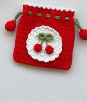 Cherry Drawstring Bag Crochet Pattern